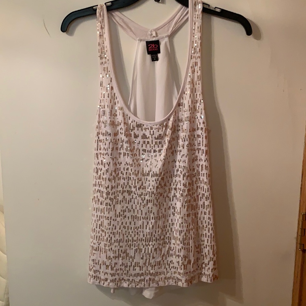 2B Bebe Sparkly Gold Tank
